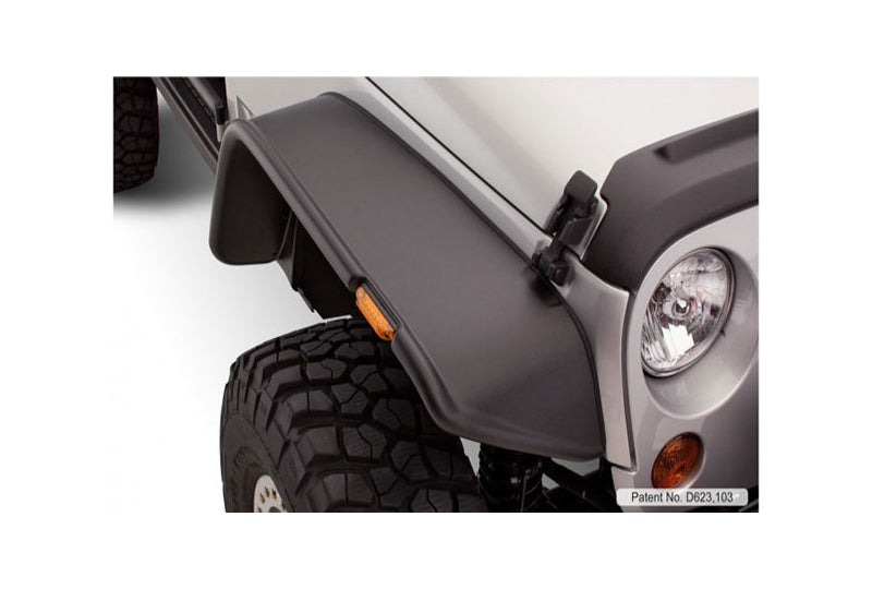 Bushwacker 10918-07 Flat Style Fender Flares for Jeep Wrangler JK Unlimited | 4 Door