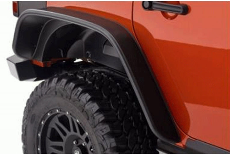 Bushwacker Flat Style Fender Flares in Matte Black; Wrangler JL & JLU