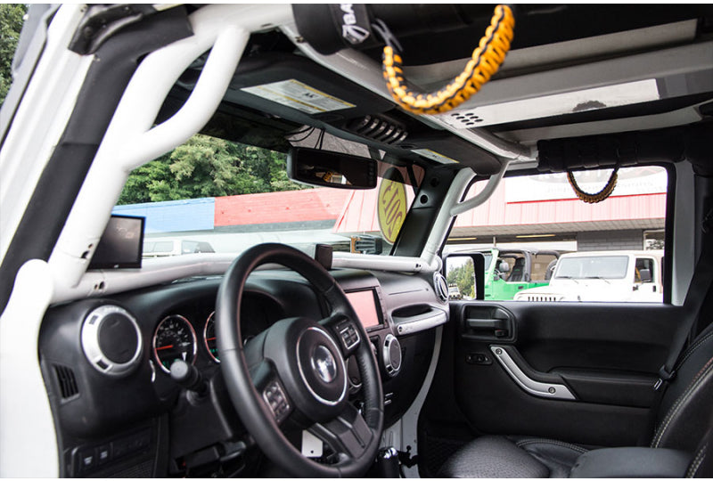 2013 Custom Jeep Wrangler Rubicon Unlimited White - Bartact Grab Handles