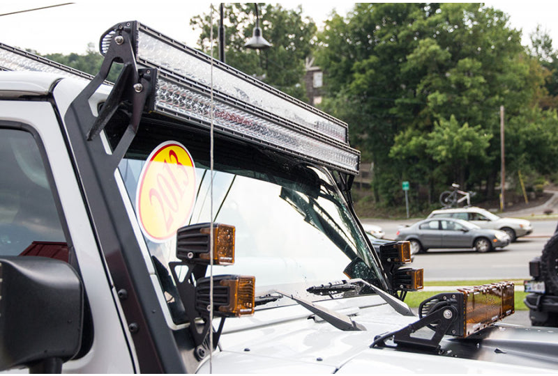 2013 Custom Jeep Wrangler Rubicon Unlimited White - Rigid Industries 50" Light Bars and D2 Pods