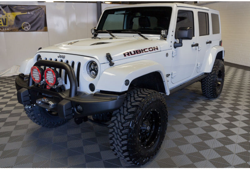 2015 HEMI Jeep Wrangler Rubicon Unlimited White - AEV Front Bumper & ARB Intensity Lights