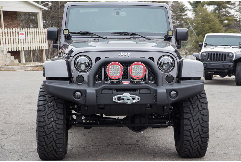 AEV Premium Front Bumper with ARB Intensity LED Lights and Warn Zeon 8s Winch 