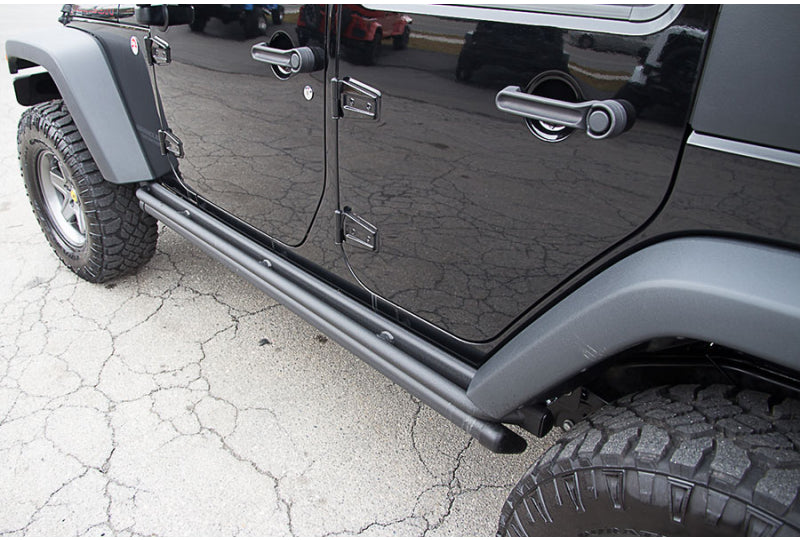 AMP Research Power Steps with Rubicon Hard Rock Rails 