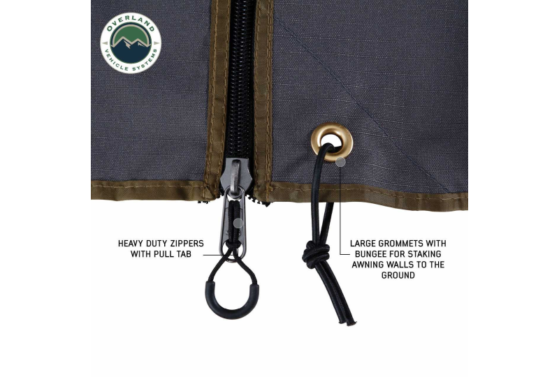 OVS Nomadic 180 LTE Awning Wall - Universal, Grey/Green Bag