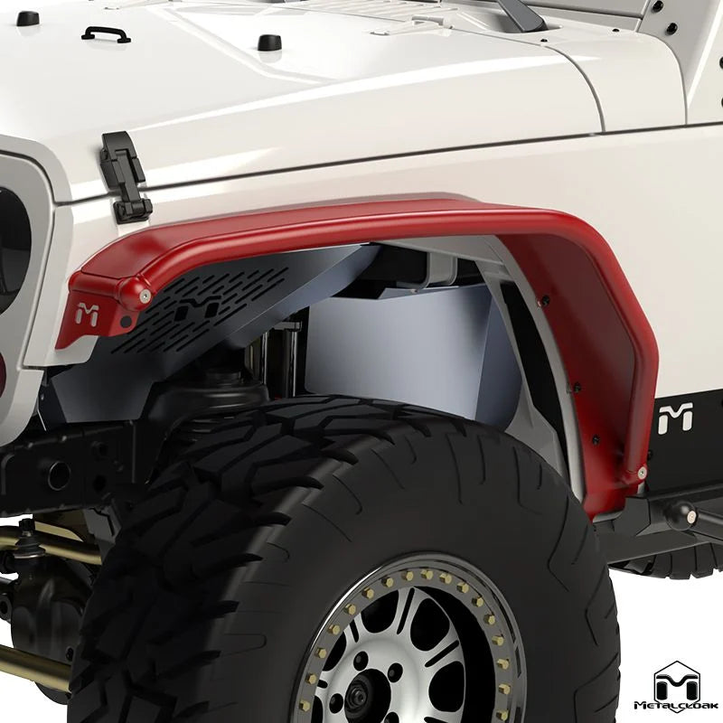 Metalcloak JK Wrangler Overland Tube Fender - Front - Steel - Bare Metal