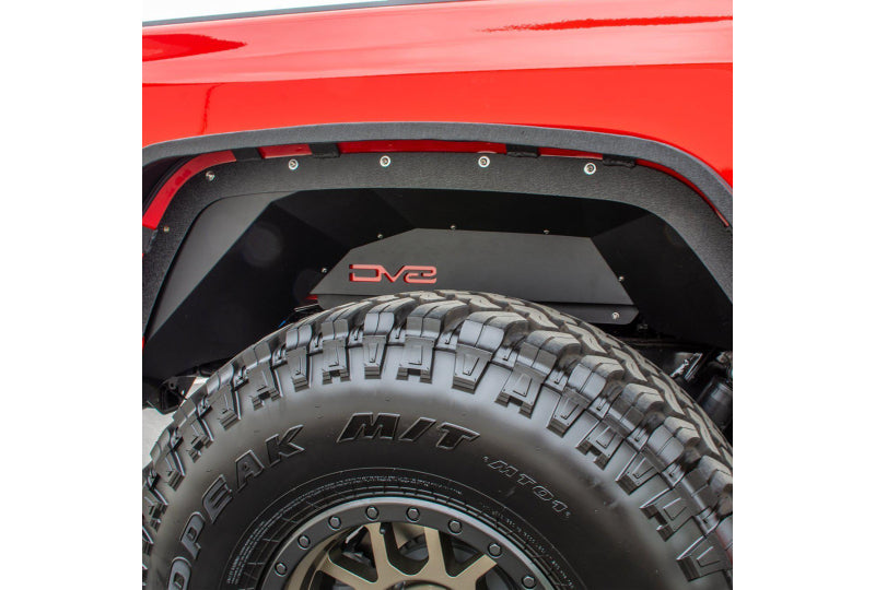 DV8 Offroad Rear Inner Fenders; Black Powdercoated Aluminum; Gladiator JT