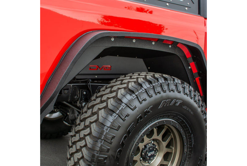 DV8 Offroad Rear Inner Fenders; Black Powdercoated Aluminum; Gladiator JT