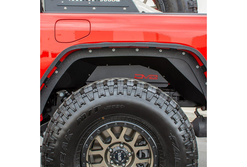 DV8 Offroad Rear Inner Fenders; Black Powdercoated Aluminum; Gladiator JT
