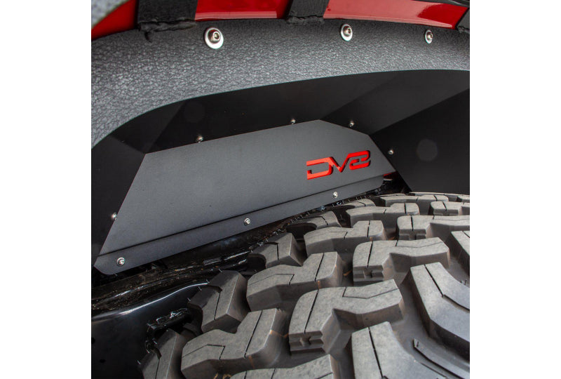 DV8 Offroad Rear Inner Fenders; Black Powdercoated Aluminum; Gladiator JT