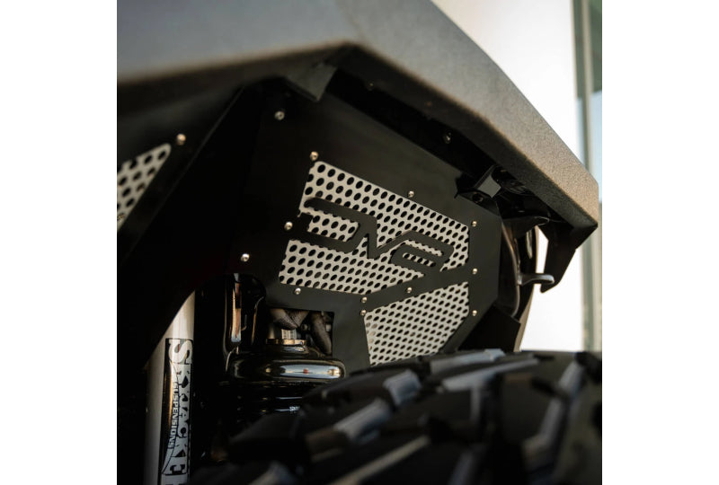 DV8 Offroad Front Inner Fenders; Black Powdercoated Aluminum; Wrangler JL & Gladiator JT