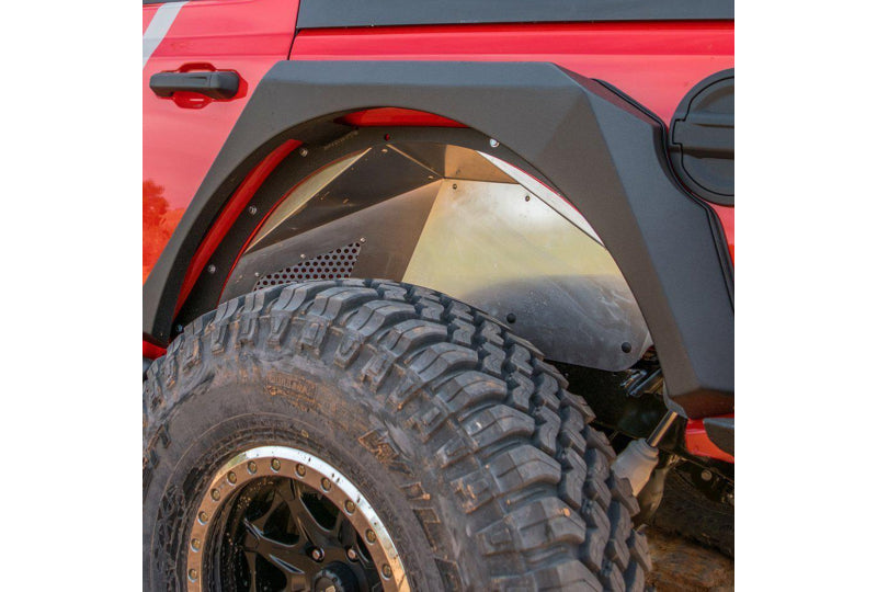 DV8 Offroad Rear Inner Fenders; Raw Aluminum; Wrangler JL