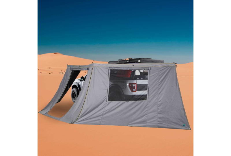 OVS Nomadic 180 Awning Wall - Door/Windows, Grey/Green