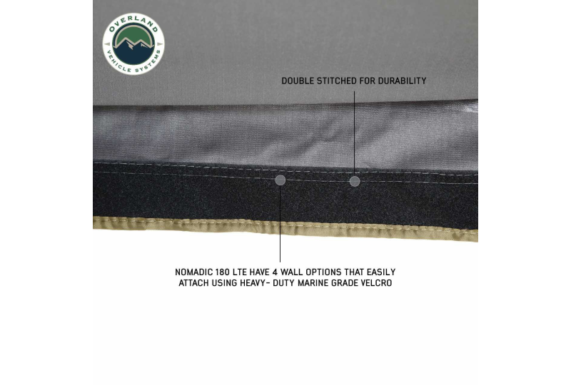 OVS Nomadic 180 LTE Awning - Grey/Green, Black Cover
