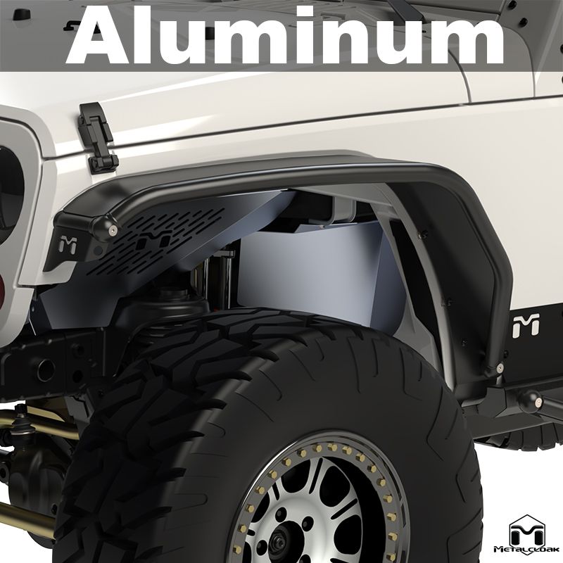 Metalcloak JK Wrangler Overland Tube Fender - Front - Aluminum - Powdercoat