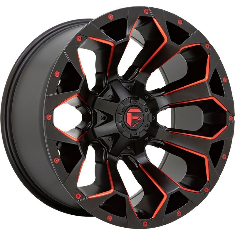 FUEL Off-Road D78718902645 Assault Wheel; Matte Black Red Milled