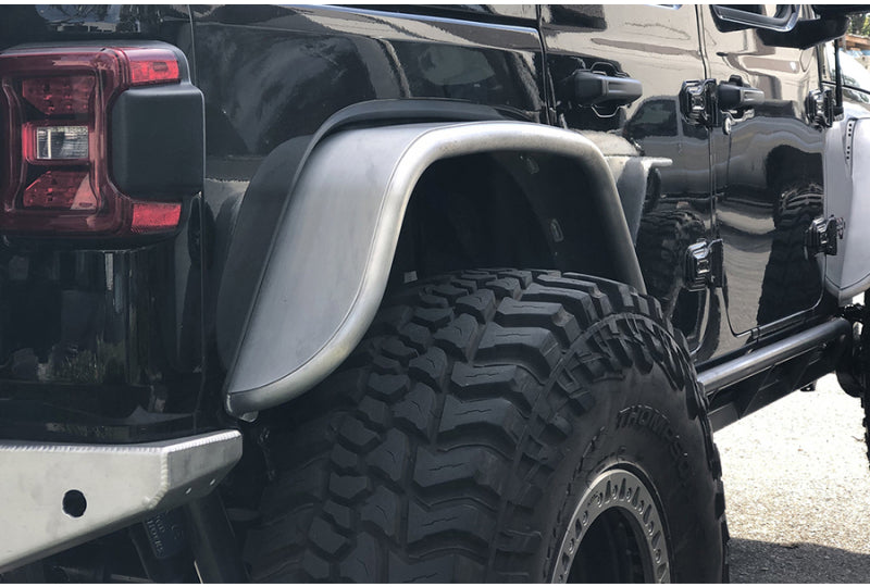 GenRight 4" Aluminum Flare Rear Tube Fenders; Wrangler JL