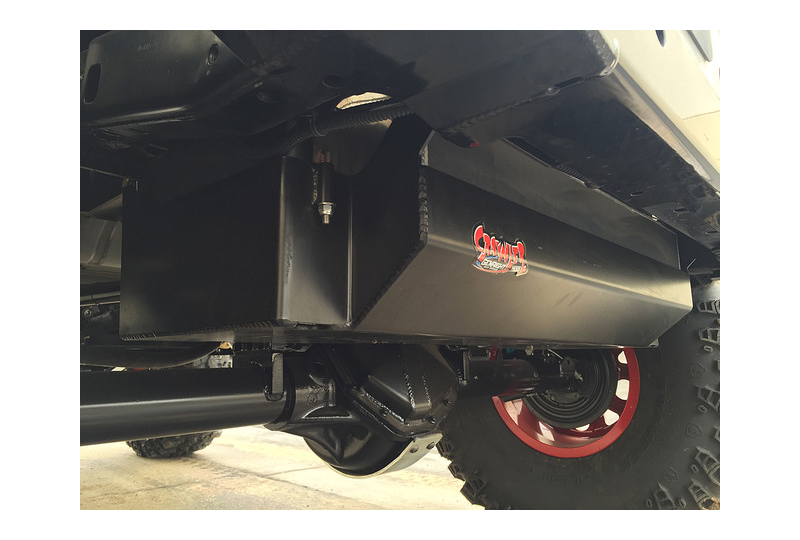 Genright Stretch Gas Tank & Steel Skid Plate (22 Gal); Wrangler JK
