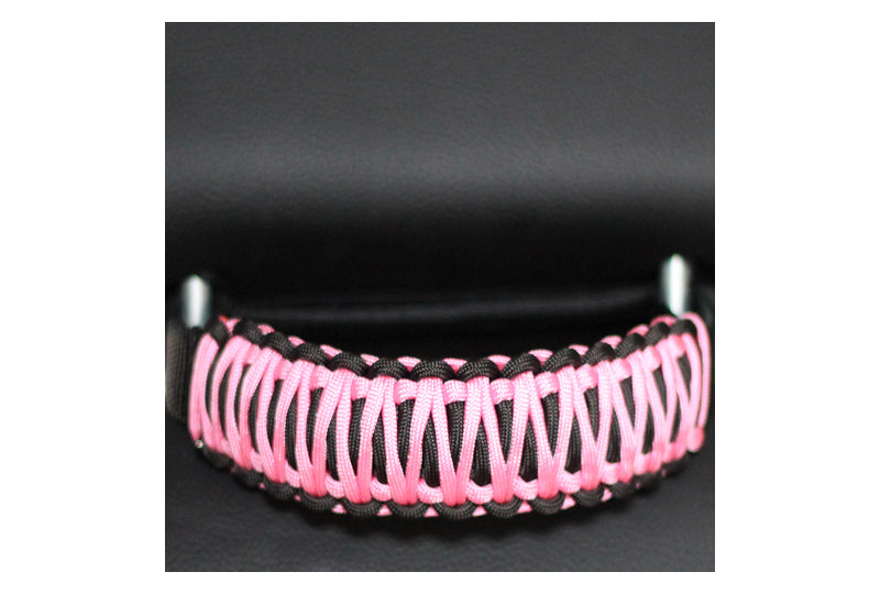 Bartact Paracord Head Rest Grab Handles Black/Baby Pink Rose (Pair)