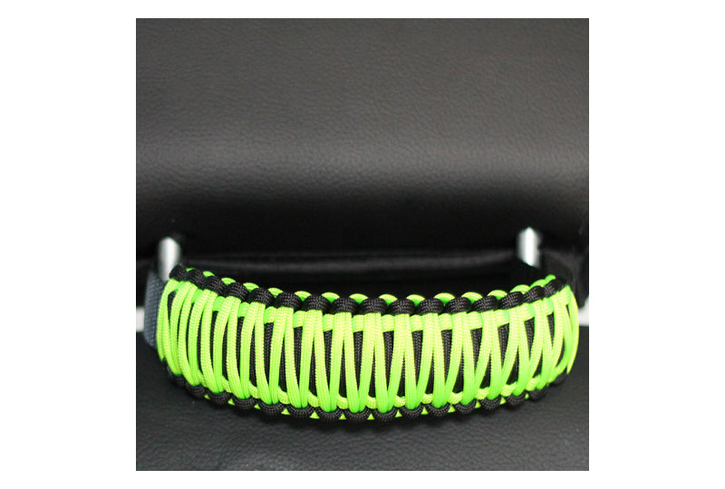Bartact Paracord Head Rest Grab Handles Black/Gecko Neon Green (Pair)