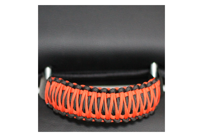 Bartact Paracord Head Rest Grab Handles Black/Mango Dark Orange (Pair)