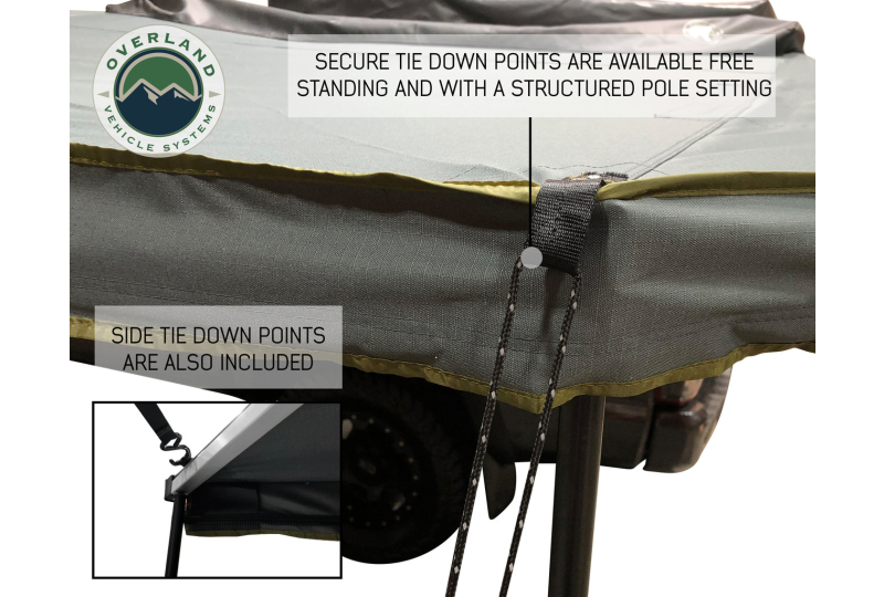OVS Nomadic 270 Awning - Driver, Grey/Green, Black Cover