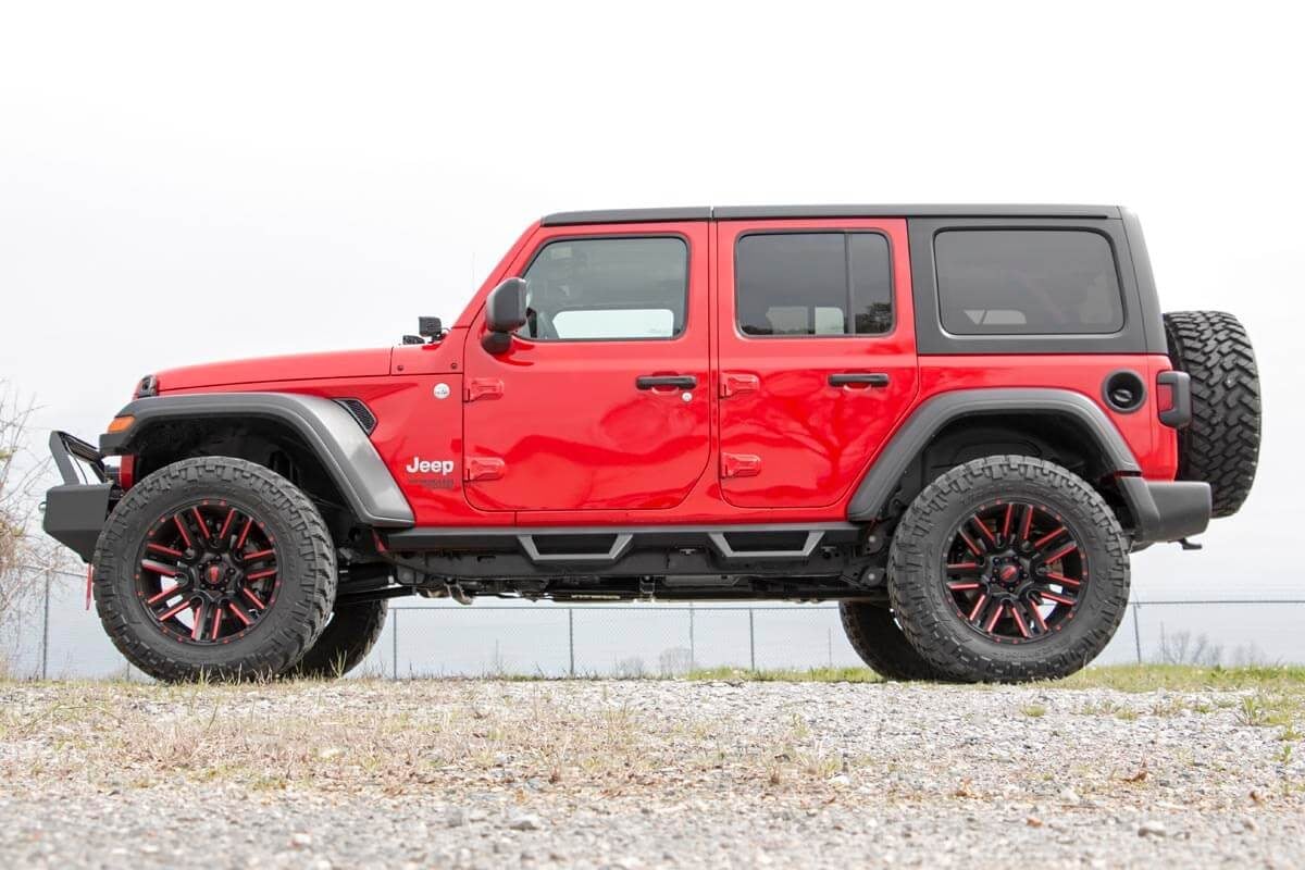 Rough Country Contoured Drop Steps; Wrangler JL Unlimited