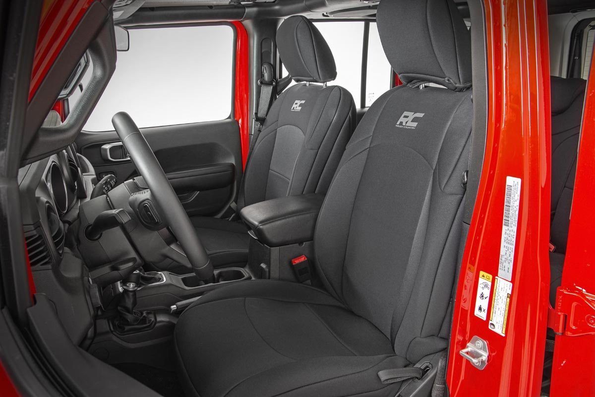 Rough Country Neoprene Seat Covers; Wrangler JL