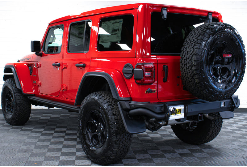 pre owned 2023 jeep wrangler jl unlimited anniversary edition firecracker red driver rear corner