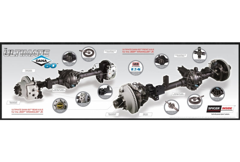 Dana Ultimate 60 Front Axle 4.88 Eaton E-Locker W/ Brakes; Wrangler JK