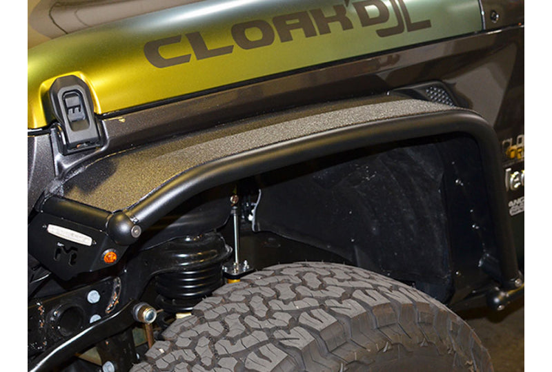 Metalcloak Front Overland JL Tube Fenders - Black Powder Coat
