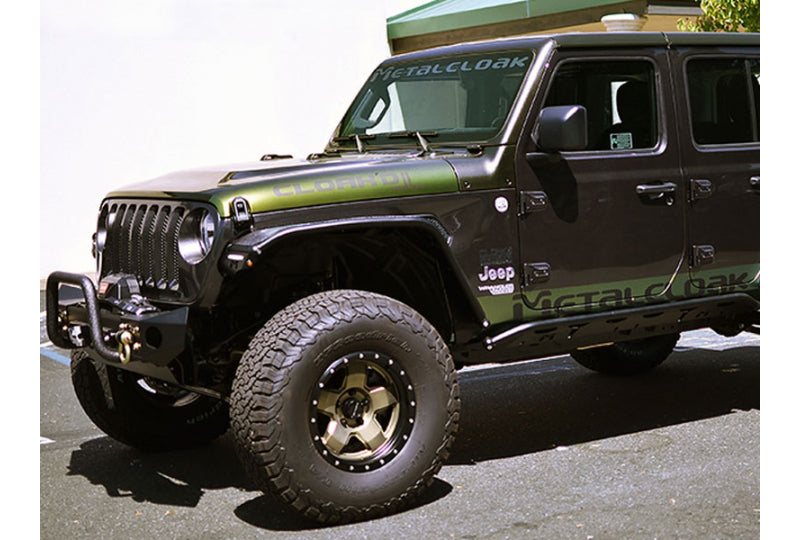 Metalcloak Front Overland JL Tube Fenders - Black Powder Coat