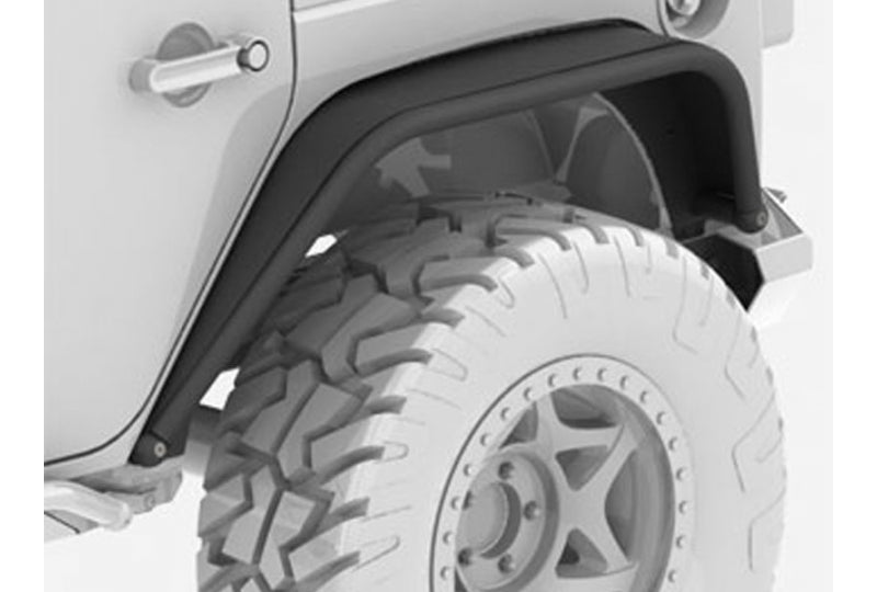 Metalcloak Rear Overland JL Tube Fenders - Raw Metal