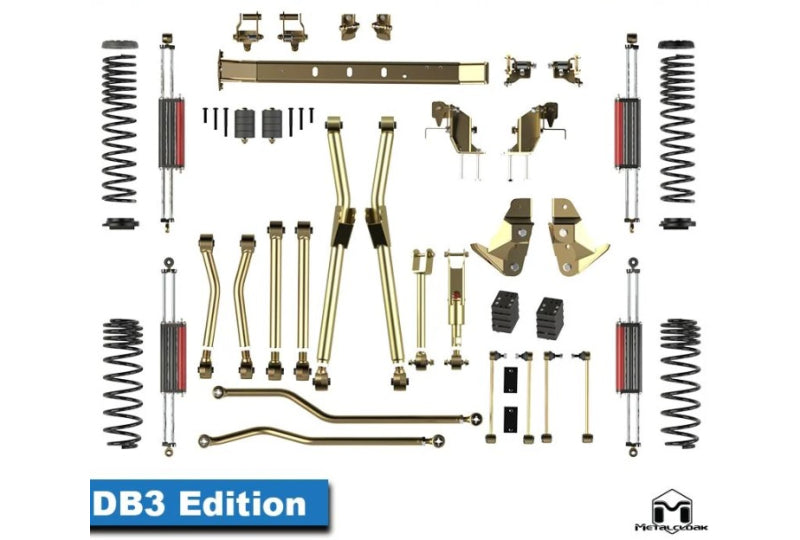 MetalCloak Lock-N-Load, Bolt-On Long Arm Suspension System 3.5"/4.5", Wrangler JL