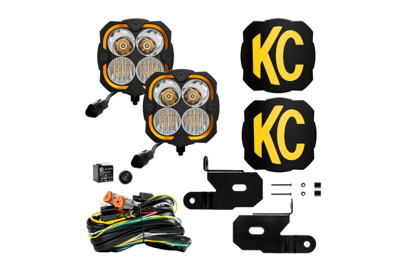 KC HiLites Flex Era 4 2-Light System Kit - Combo KC HiLites Flex Era 4 2-Light System Kit - Combo - Jeep Wrangler JL & Gladiator JT