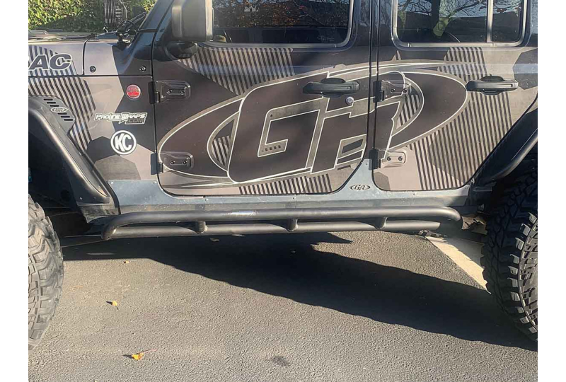 GenRight Rocker Guard Kick Plate, Bolt-on, Aluminum; Wrangler JK