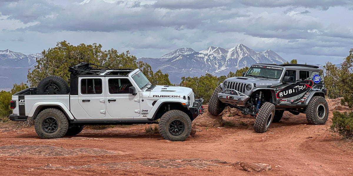 Lifted Jeep Wrangler prepared for RubiTrux lift kit installation