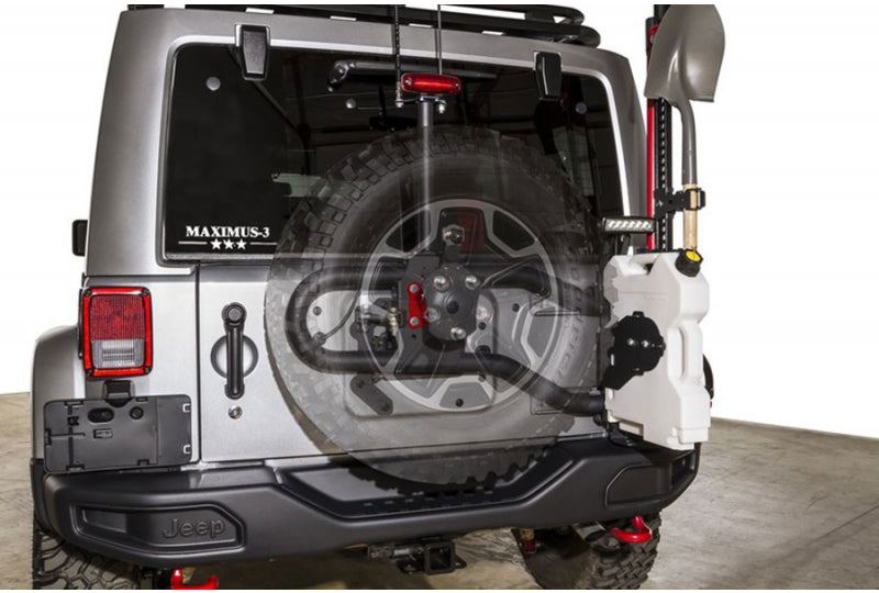 Maximus-3 Sport Modular Hinge Mounted Rear Tire Carrier; Wrangler JK