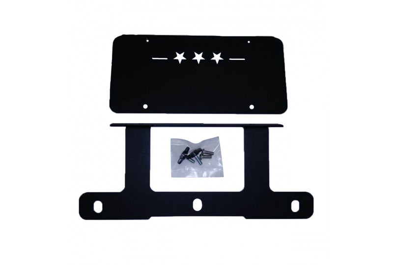 Maximus-3 Front License Plate Low Mount; Wrangler JL & Gladiator JT w/ Steel Bumper Group