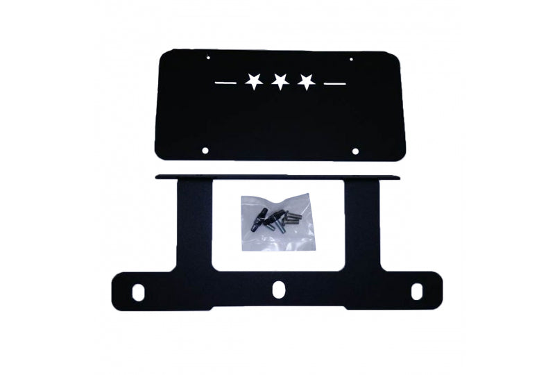 Maximus-3 Front License Plate Low Mount; Wrangler JL & Gladiator JT w/ Steel Bumper Group