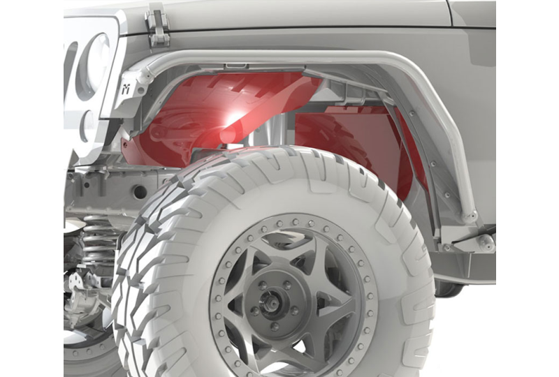 Metalcloak JK Replacement Aluminum Inner Fender Set - Bare Metal