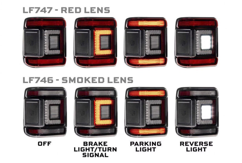 Morimoto XB LED Low Profile Smoked Tail Lights; Wrangler JL