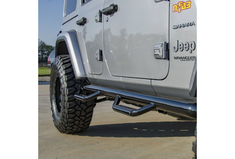 N-FAB Jeep JLU Nerf Step System Gloss Black