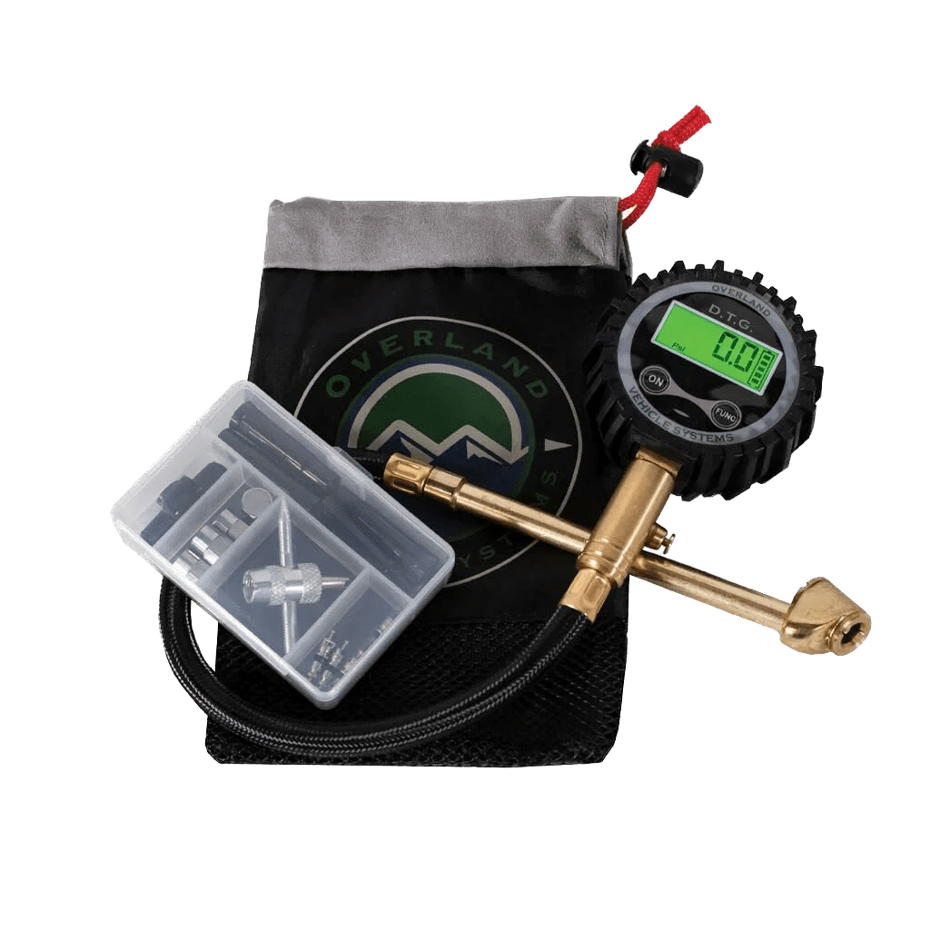 OVS Digital Tire Gauge with Valve Kit & Storage Bag