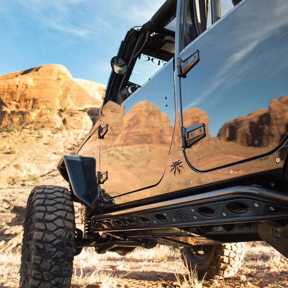 Poison Spyder JLU (4-Door) ROCKER KNOCKERS Rock Sliders (Black)