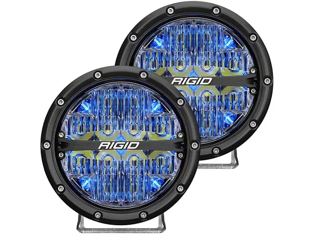 36202 RIGID 360-SERIES 6 INCH LED OFF-ROAD SPOT OPTIC WITH BLUE BLACKLIGHT | PAIR