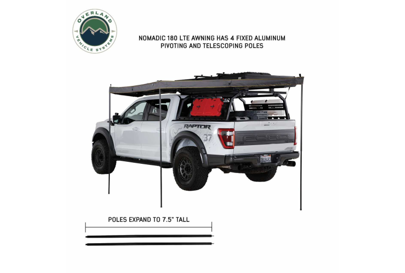 OVS Nomadic 180 LTE Awning - Grey/Green, Black Cover
