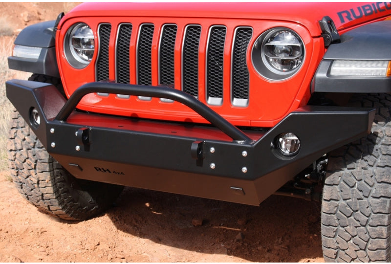 Rock Hard 4x4 Patriot Series Full Width Aluminum Front Bumper W/ Top Rail Mounted Winch Plate Wrangler JL & Gladiator JT