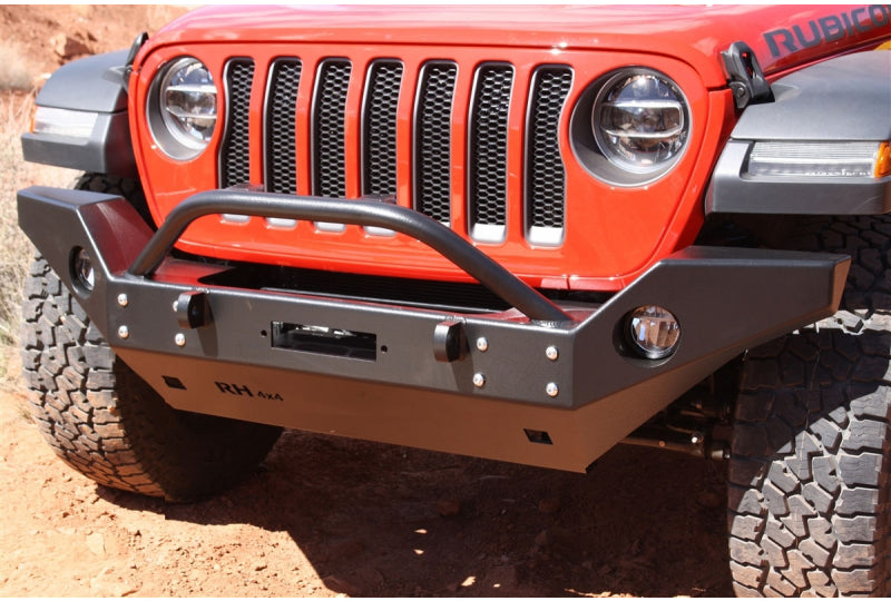 Rock Hard 4x4 Patriot Series Full Width Steel Front Bumper w/ Lowered Winch Plate Wrangler JL & Gladiator JT