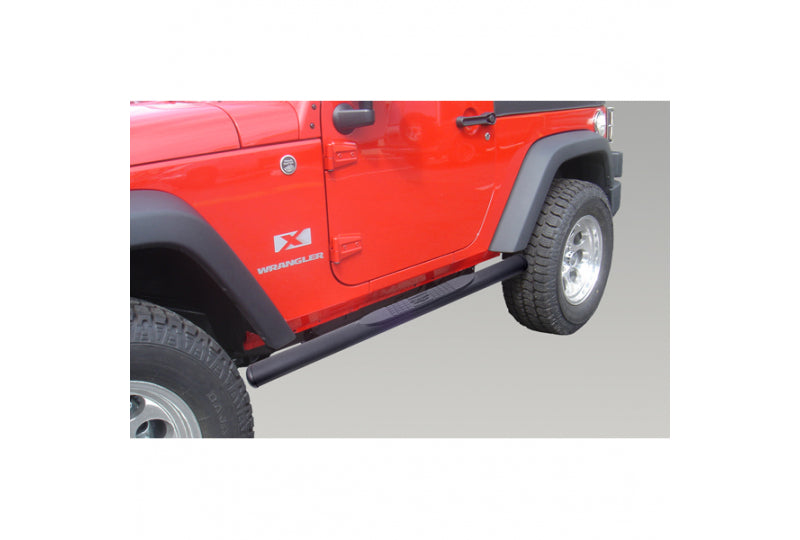Rugged Ridge 11591.07 Oval Tube Side Steps, 4 1/4 Inch, Black; 07-17 Jeep Wrangler JK