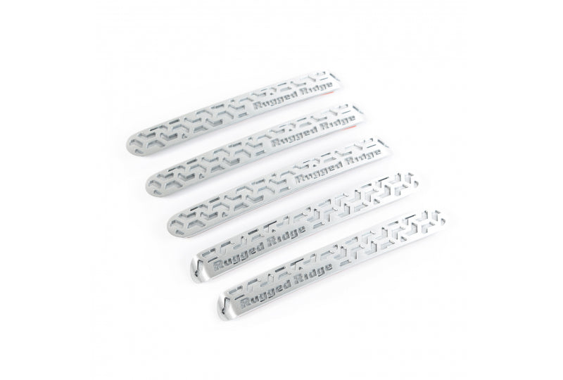 Rugged Ridge 13311.51 Elite Door Handle Inserts, Brushed Tread, 4-D; 07-17 JKU